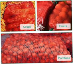Aardappel Opbergzak - Groente Netzak - Producten Bewaren - Ademend Gaasontwerp - 10 Stuks 35kg - Rood — thumbnail 3