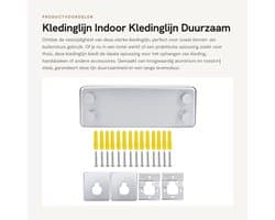 Dailygoods - Kledinglijn - Indoor Kledinglijn - Duurzaam Aluminium en Roestvrij Staal - Geschikt voor Badkamer en Balkon - Sterk en Betrouwbaar - Idea...