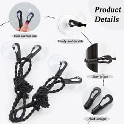 Dailygoods- Waslijn Uitschuifbaar 1,5/3 m - 2 Stuks Reiskleding - Draagbaar - Winddicht - Haken/Zuignap - Hoogwaardig Nylon - Wasophanglijn — thumbnail 5