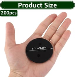 Dailygoods- Bufferschijf 200 stuks - Kunststof onderlegschijven - Grondankers - Zwarte bufferschijven - Voor gazon/tenten - Afmeting 5,7 cm — thumbnail 3