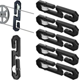 Waslijn Katrol Set - Waslijn Spanner - Efficiënt Drogen - S-vormig Ontwerp - 6 Stuks - Zwart — thumbnail 1