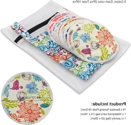 Herbruikbare Borstvoedingspads - 10 Wasbare Pads met Nat- en Waszak, Grote Nipple Pads voor Comfort en Hygiëne tijdens het Voeden — thumbnail 5