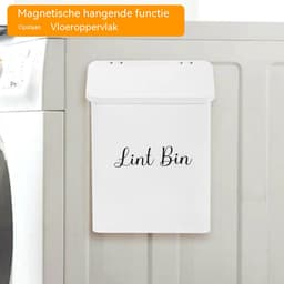 carmdering - Pluizenbak magnetisch - wasdroger pluizen opvangbak met borstel en haak - magnetische opbergbox voor wasruimte - wit — thumbnail 4