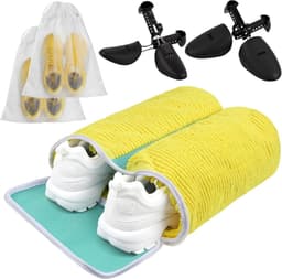 Schoenwaszak voor de wasmachine met 2 verstelbare schoenstrekkers en 2 stofdichte zakken voor sneakers, 39 x 33 x 17 cm, ideaal voor het reinigen van sportschoenen en leren schoenen. — thumbnail 1