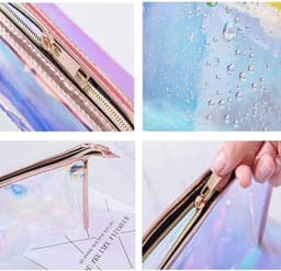 Draagbare Reiswaszak en Transparante Make-up Tas met Rits voor Kantoorbenodigdheden en Make-up Accessoires, 2 Stuks — thumbnail 5