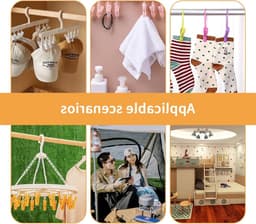 48 Stuks Kledingknijpers met Tas - Winddichte Plastic Kledingknijpers voor Waslijnen en Hangers, Duurzaam en Handig — thumbnail 2