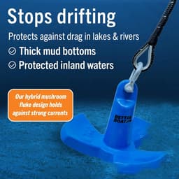 Rivieranker - Paddenstoelanker Boot - Voorkom Afdrift - Zeewaardig Gecoat - 9 kg - Blauw — thumbnail 4