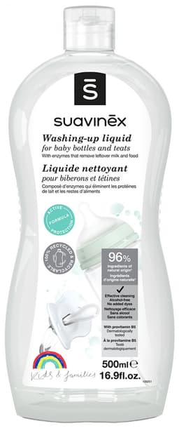 Suavinex Reinigingsgel voor Babyflessen en Spenen - 750 ml Afwasmiddel voor Bekers, Bordjes en Borstkolfonderdelen - Verwijdert Melk-, Pap- en Vruchtenresten - Zonder Parfum en Dermatologisch Getest - Dagelijks Gebruik — thumbnail 2