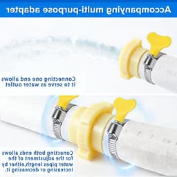 Flexibele stofslang 1 1/4 inch, 32 mm, 10 m platte slang met 4 roestvrijstalen klemmen en aansluiting, ideaal voor industriële en agrarische toepassingen, waterafvoer en irrigatie — thumbnail 3