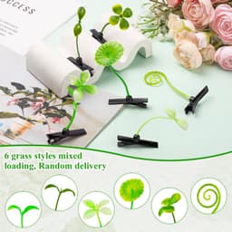 50 stuks spruitclips klein gras haarspeldjes bonenstijl plant haarspelden spruit haarclips haaraccessoires cadeau voor vrouwen meisjes kinderen feest school (gras) — thumbnail 3