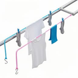 Waslijn Camping - Reiswaslijn Uitschuifbaar - Kleding Drogen - Winddicht Antislip - 2 Stuks 5m - Niet Gespecificeerd — thumbnail 5