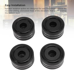4 Sets Speaker Isolatie Voeten Pads, Aluminium Luidspreker Isolatie Voeten Pads Verminderen Trillingen voor Versterker Draaitafel DAC Recorder CD (zwart) — thumbnail 3