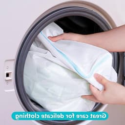 Grote wasnetten voor delicate kleding, 2 stuks, 90x110 cm, wit, rits, polyester gaas — thumbnail 3