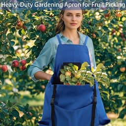 Tuinierschort met Zakken - Oogstzak Plukzak - Fruit Bessen Oogsten - Duurzaam Oxford Materiaal — thumbnail 4