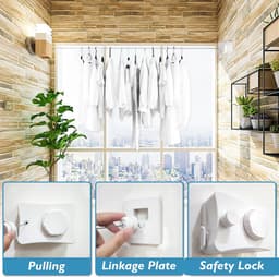 Intrekbare Waslijn - Wand Waslijn - Kleding Drogen - Niet-Verzakkend Ontwerp - 5.1 Meter - Wit — thumbnail 3