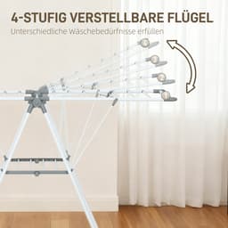 4goodz Opvouwbaar Droogrek verstelbaar inklapbaar 156x61x97cm - wit — thumbnail 4