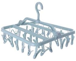 Allecto - Hangende wasdroger - Wasknijpers - Duurzaam design - Blauw - Kledinghanger - Ideaal voor ondergoed en babykleding - Inklapbaar voor eenvo...
