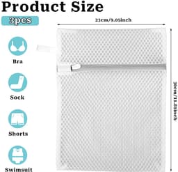 Dailygoody - Mesh Waszakken - Delicate Waszakken - Hanglus - Lichtgrijs - Waszakken voor Ondergoed - Ideaal voor Babykleding en Sokken — thumbnail 2