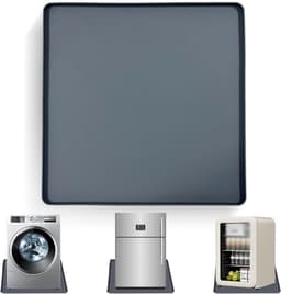 Verhoogde Koelkastmat 65 x 60 cm van Siliconen - Vloermat voor Koelkast, Wasmachine en Wijnkast, Lekbak en Vloerbescherming (Zwart) — thumbnail 1