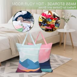 Reiswaszakken Set van 2, Ideaal voor Zwemkleding en Sport, Met Rits voor Thuis, Vakantie en Camping (Roze + Zwart) — thumbnail 2