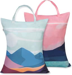 Reiswaszakken Set van 2, Ideaal voor Zwemkleding en Sport, Met Rits voor Thuis, Vakantie en Camping (Roze + Zwart) — thumbnail 1