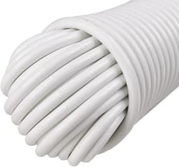 Plastic Gecoate Waslijn - Droogtouw Synthetische Vezel - Kleding Drogen Buiten - Glad UV-Bestendig Plastic - 100 voet - Wit — thumbnail 1