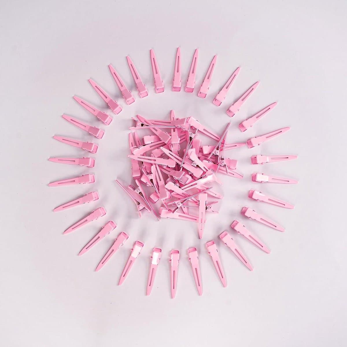 100 Packs zilverachtige krokodillenklemmen, Bandenger 1,8 inch enkele haak clips haaraccessoires, voor meisjes en vrouwen, haarstyling, haarkleur, willekeurige kleur (rood) — afbeelding 1
