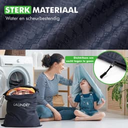 Travelhawk Grote Waszakken - 2 Stuks - 60 x 45 cm en 55 x 35 cm - Waszak voor Beddengoed, Handdoeken & Kleding – Wasnet voor Wasmachine - Blauw — thumbnail 2