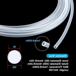 Siliconen waterslang - Flexibel - Voedselveilig - Transparant - Wateroverdracht - 4m lengte - 4mm x 6mm - Pompbuizen - Heldere siliconen slang. — thumbnail 5