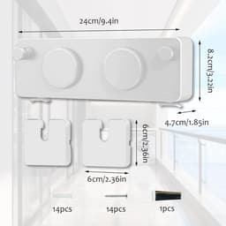 Wandgemonteerde Waslijn - Uittrekbare Lijn - Was Drogen - Voorkomt Doorhang - 4.2 Meter - Wit — thumbnail 4