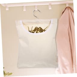 Wasknijper Opbergtas - Kleding Clips Houder - Was ophangen - Draaibare Haak - 35x27x1CM - Beige — thumbnail 3
