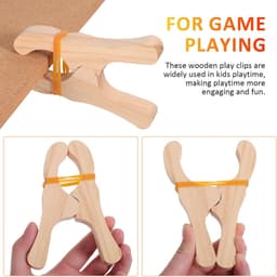 Houten Clips - Knijpers - Fort Bouwen - Gladde Afwerking - 12 x 8.5 cm - Beige — thumbnail 3