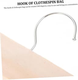 Wasknijper Opbergzak - Wasknijpertas Hangtas - Wasknijpers Opbergen - Met Ophanghaak - 32x27cm - Beige — thumbnail 5