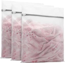 Waszakken - Wasnetten - 60*60cm - Bescherm je Wasgoed en Wasmachine - Packing Cubes - Travel Organizer - 3 stuks - voor Wasgoed (Sokken, Lingerie & T-Shirts) - Wit — thumbnail 1