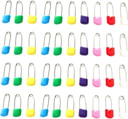 Veiligheidsspelden Set - Luier Spelden - Baby Verzorging - Met Plastic Sluiting - 100 Stuks - Gekleurd — thumbnail 1