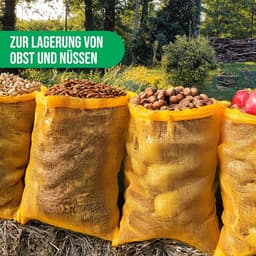 Netzakken met trekkoord - Opslagzakken - Oogst bewaren - Ademend materiaal - 20 stuks 5 kg - Wit — thumbnail 3
