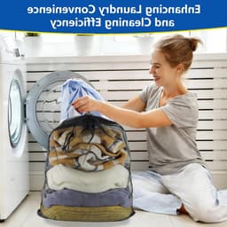 Grote wasnetten van 70 x 90 cm voor de wasmachine, waszak met trekkoord voor kleding en beddengoed — thumbnail 3