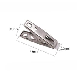 20 stuks-Wasknijper - Fotoklem - RVS - Winddichte klem - Wasknijper - Woonaccessoires - Geschikt voor het drogen van kleding - Foto's ophangen - Zilver - 49*10*21 mm — thumbnail 2