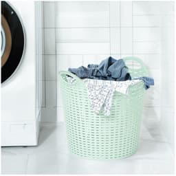 Plasticforte Wasmand opbergmand - 3x - flexibel kunststof - groen - 27 liter - open structuur — thumbnail 5