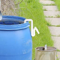2 stuks Overloopslang voor regenwateremmer - afvoer zonder boren - afvoerbuisaansluiting - afvoerslang voor emmer - 16*4,9*16 cm - voor regenwateropslag in de tuin - wit — thumbnail 4