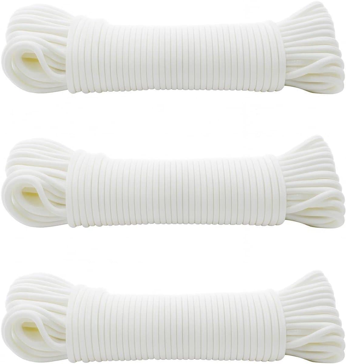 Waslijn 20 meter - Drooglijn Tuin - Buiten Kleding Drogen - UV- en weerbestendig - 20 Meter - Wit — afbeelding 1