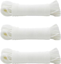 Waslijn 20 meter - Drooglijn Tuin - Buiten Kleding Drogen - UV- en weerbestendig - 20 Meter - Wit — thumbnail 1