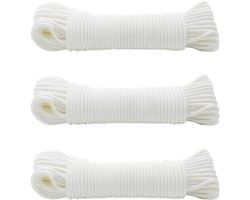 Waslijn 20 meter - Drooglijn Tuin - Buiten Kleding Drogen - UV- en weerbestendig - 20 Meter - Wit