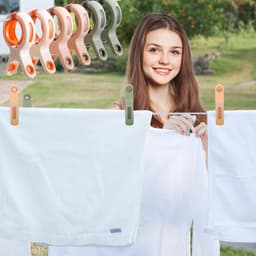 Grote Wasknijpers - Handdoekklemmen Strandklemmen - Wasgoed Droge - Winddicht Antislip - 9 stuks - Wit Groen Roze — thumbnail 4