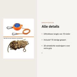 Dailygoods- Waslijn Uittrekbaar 10 m - Waslijn met 10 Gespen - Winddichte Wasknijpers - Camping/Outdoor - Draagbaar - Robuust Materiaal - Reiswaaslijn — thumbnail 5