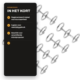 Dailygoods- Inbindringen Gegalvaniseerd Metaal - Herbruikbare Notebookringen - 3 Gaten - Losbladige Binding - Robuust Ontwerp - Superieure Functionaliteit - Notitieboekringen — thumbnail 5