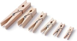 Houten wasknijpers - Kledingknijpers Fotoklemmen - Foto's ophangen - Veilige grip - 3 cm - Houtkleur — thumbnail 4