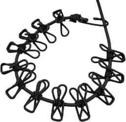 Reis Kledinglijn - Draagbare Waslijn - Kleding Drogen - Met 12 Clips - Tot 380 cm - Zwart — thumbnail 5