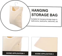 Opbergzak Wasknijpers - Waszak Hanger - Ruimte Besparen - Grote Opening - 36x26.5CM - Beige — thumbnail 5