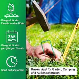 Grondankers - U-nagels haringen - Buiten bevestigen - Roestbestendige coating - 30 stuks 15 cm - Groen — thumbnail 3